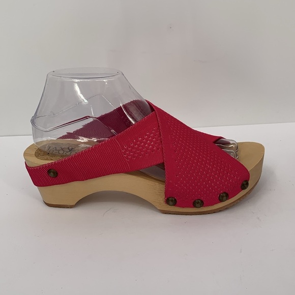 Jax & Bard Libby Hill clog sandals pink criss cross slide shoe wood new 39 8 - Picture 1 of 8